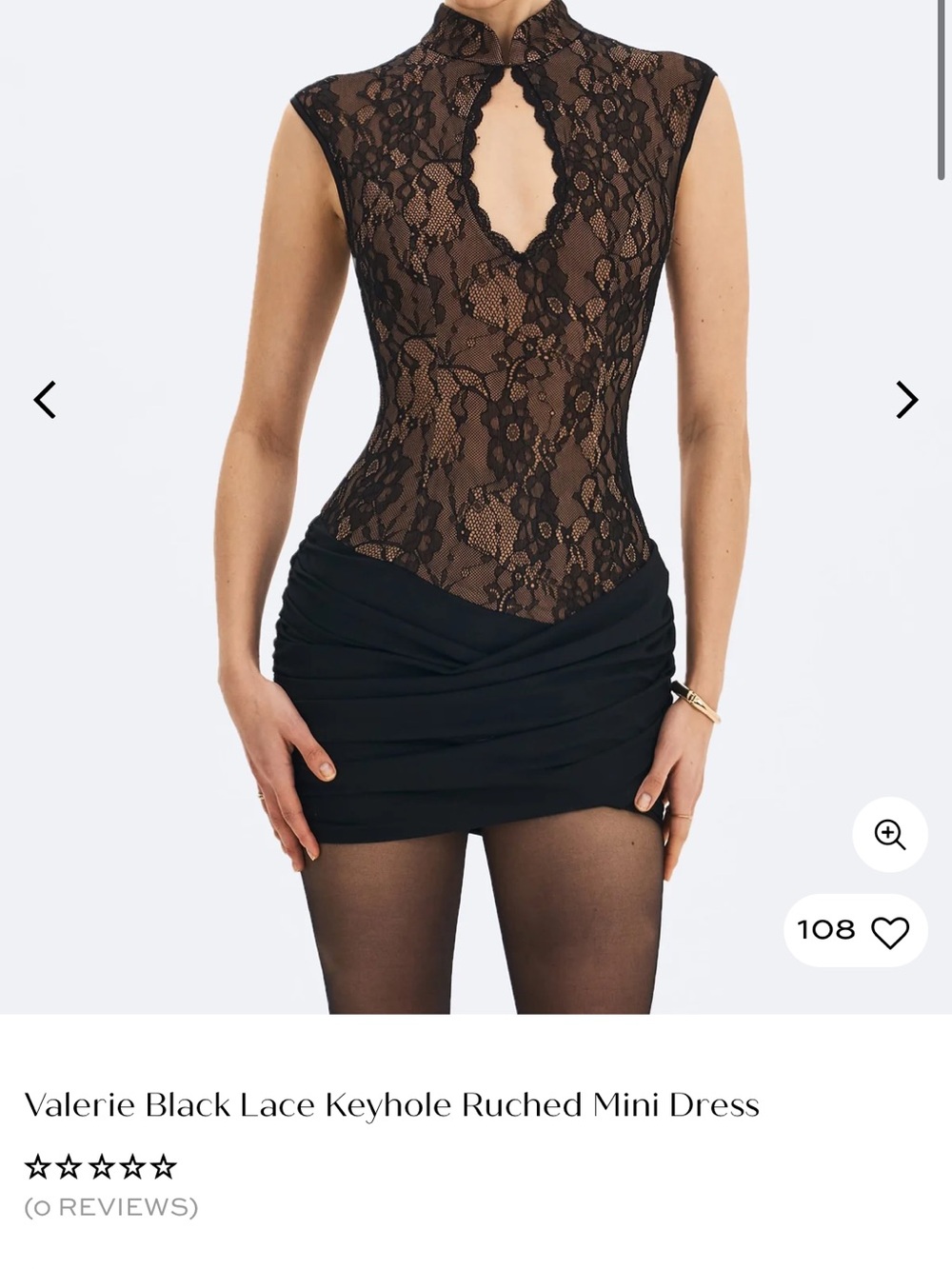 Valerie Black Lace Keyhole Chemise Slip